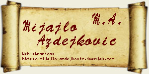 Mijajlo Azdejković vizit kartica